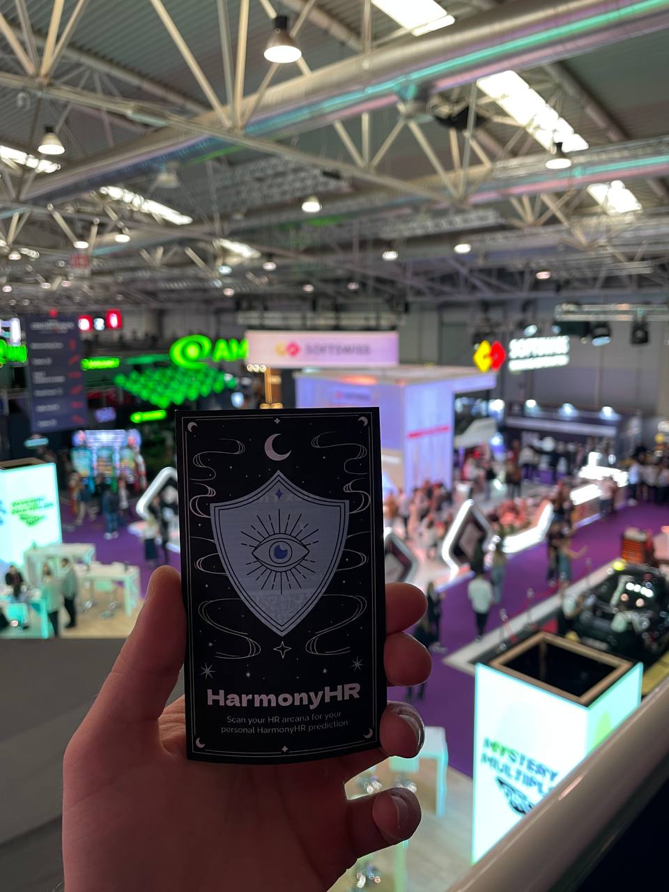 HarmonyHR at SiGMA Rome 2025 with interactive HR Prediction Cards activity